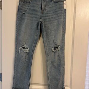 Old Navy Light Blue Distressed Ankle Jeans